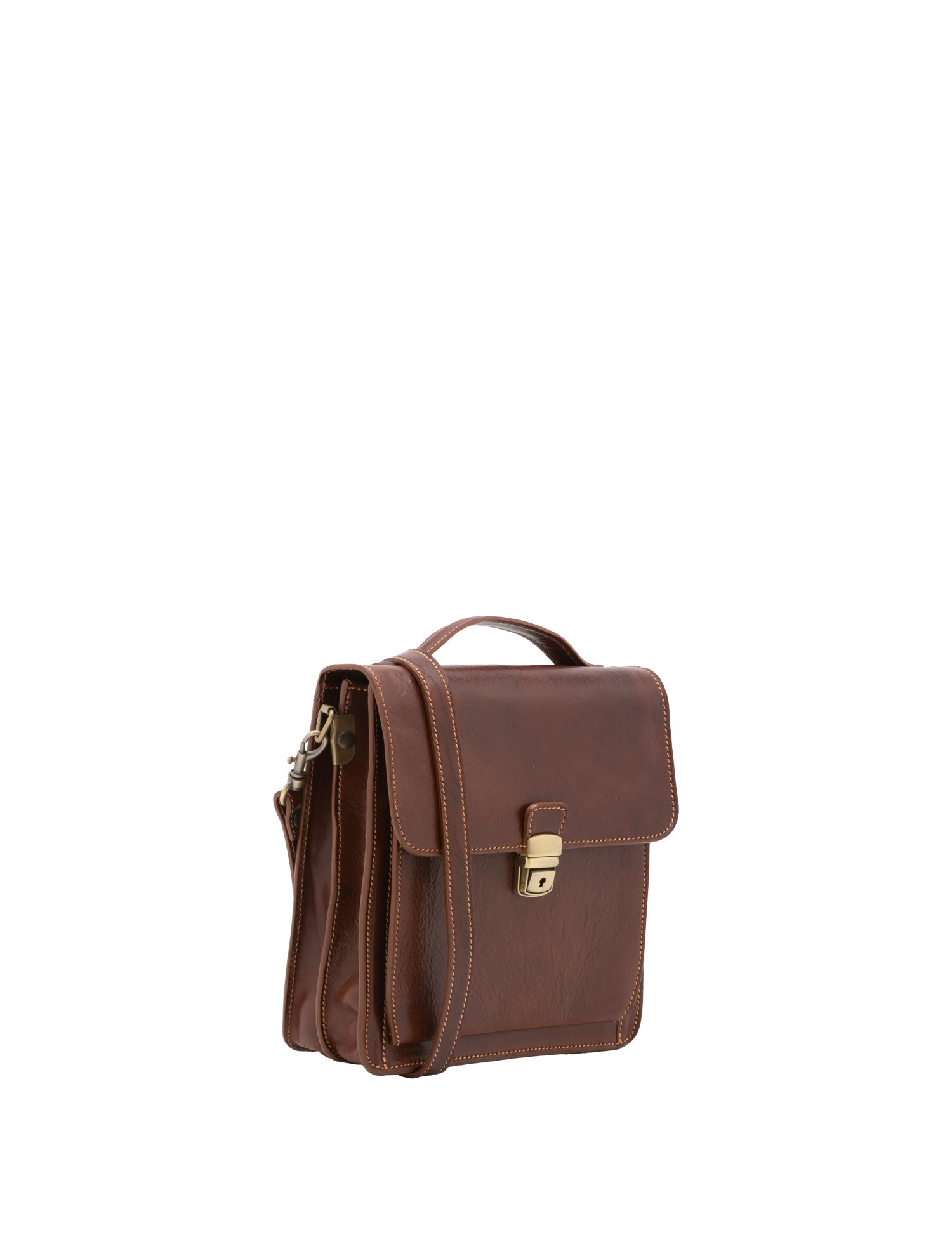 Borsa a tracolla uomo in vera pelle Made in Italy 5518-Marrone I Fratelli