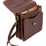 Borsa a tracolla uomo in vera pelle Made in Italy 5518-Marrone I Fratelli
