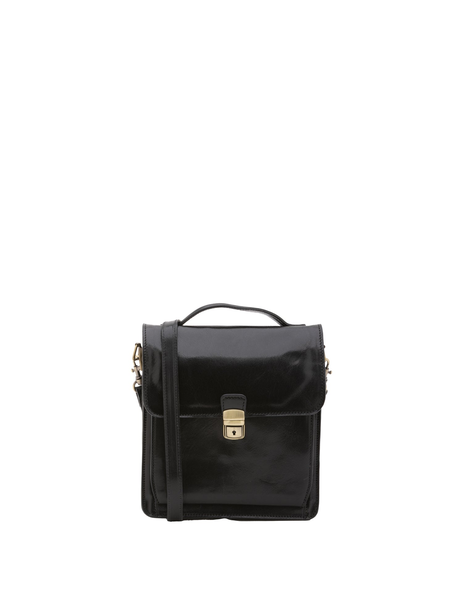 Borsa a tracolla uomo in vera pelle Made in Italy 5518-Nero I Fratelli