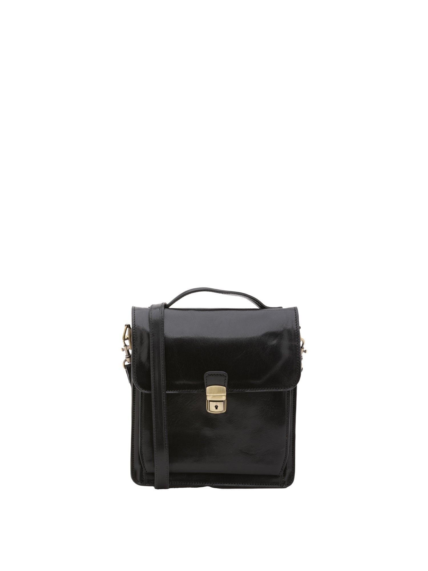 Borsa a tracolla uomo in vera pelle Made in Italy 5518-Nero I Fratelli