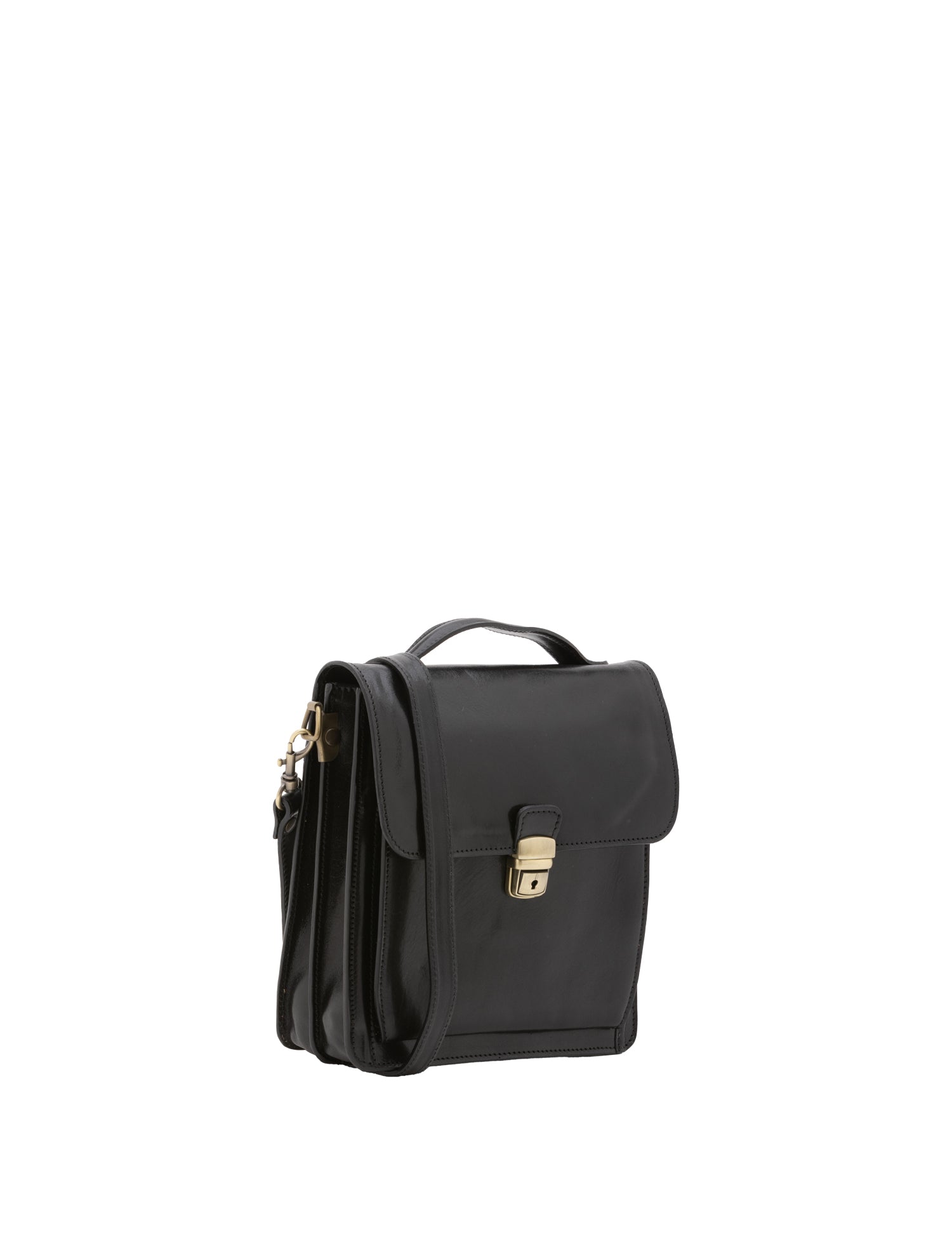 Borsa a tracolla uomo in vera pelle Made in Italy 5518-Nero I Fratelli