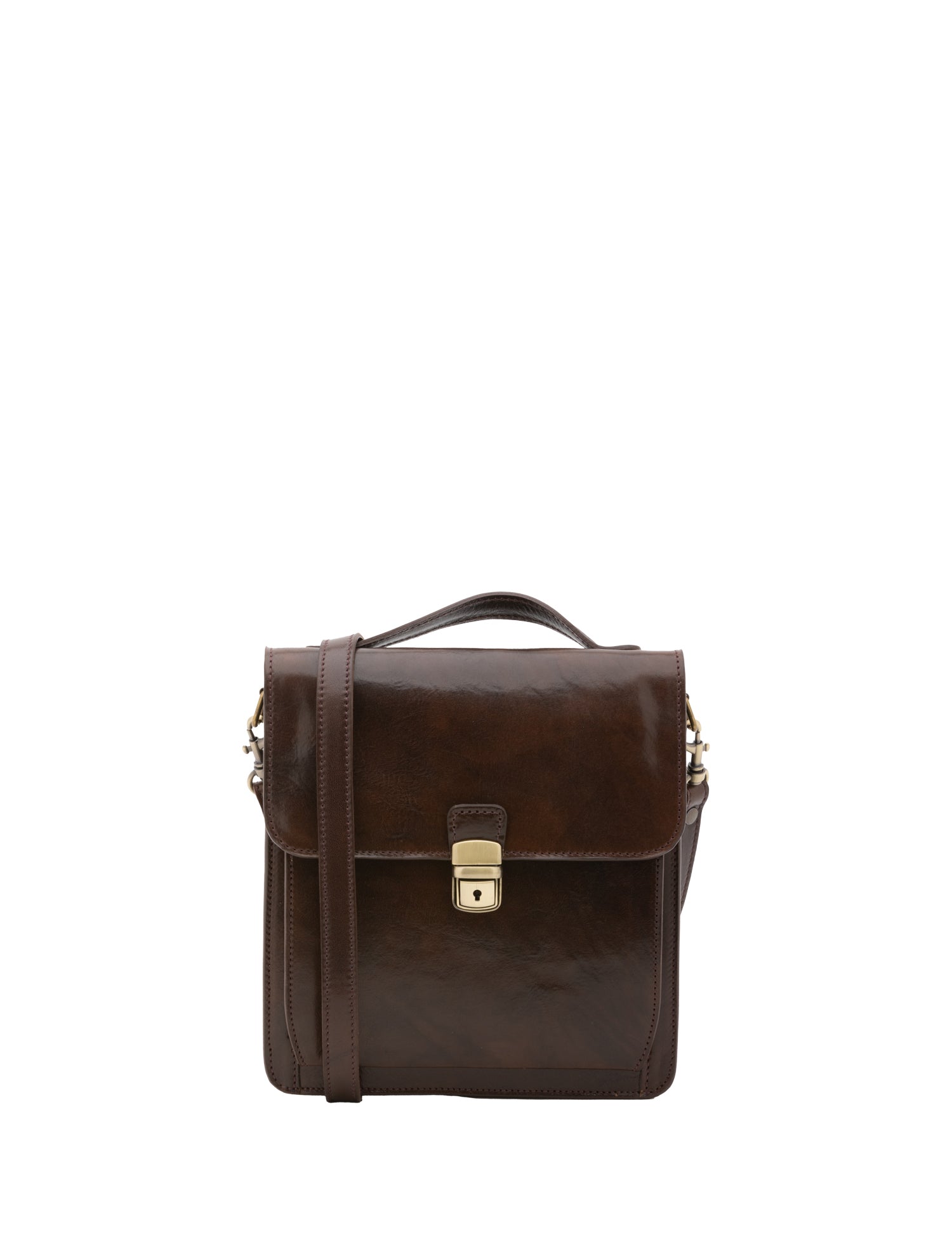 Borsa a tracolla uomo in vera pelle Made in Italy 5518-Tmoro I Fratelli