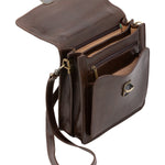 Borsa a tracolla uomo in vera pelle Made in Italy 5518-Tmoro I Fratelli