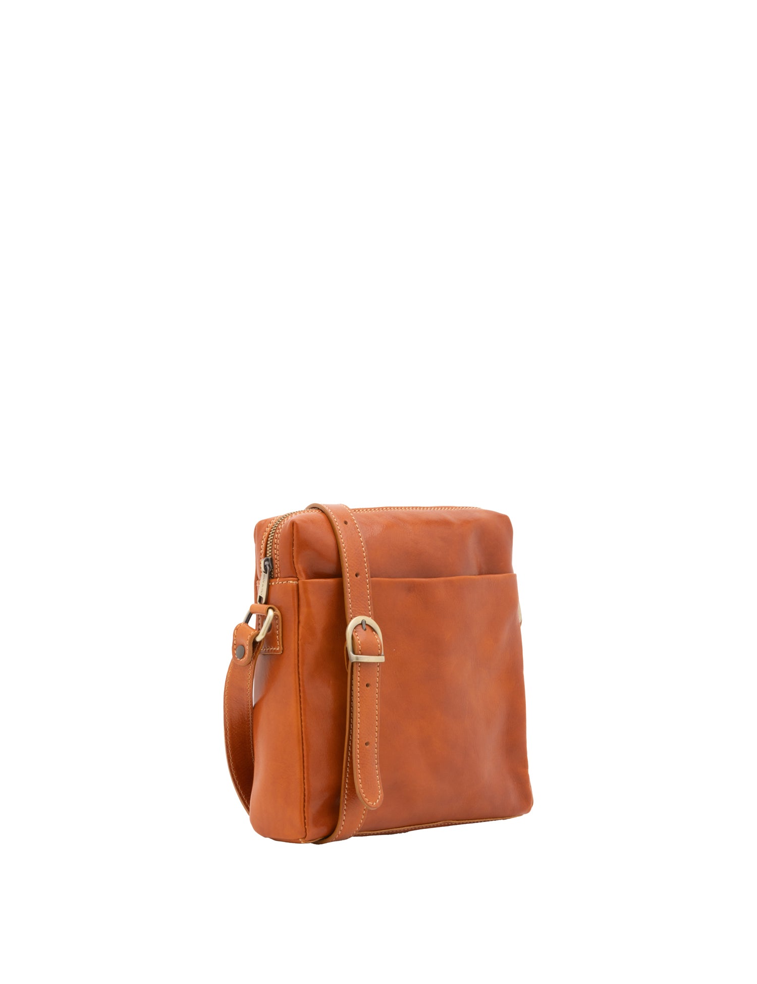 Borsa a tracolla uomo in vera pelle Made in Italy 5519-Cognac I Fratelli