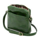 Borsa a tracolla uomo in vera pelle Made in Italy 5519-Verde I Fratelli