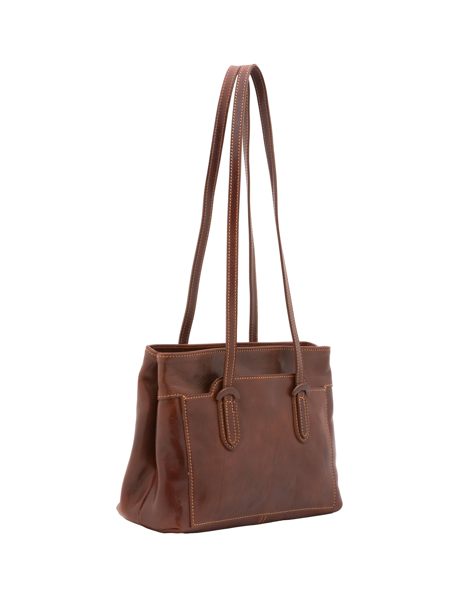 Borsa a spalla da donna Vera pelle 5520-Marrone I Fratelli