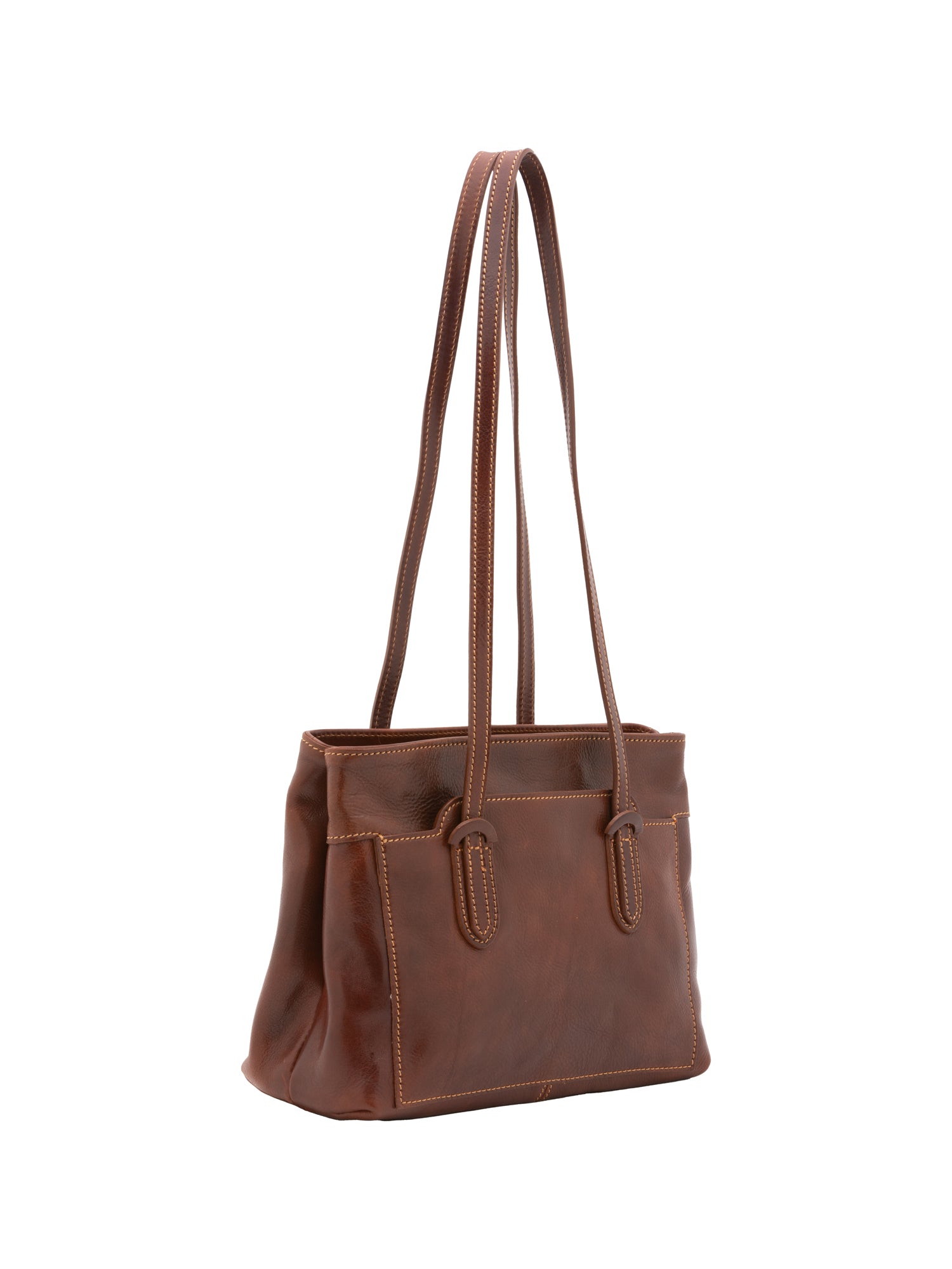 Borsa a spalla da donna Vera pelle 5520-Marrone I Fratelli