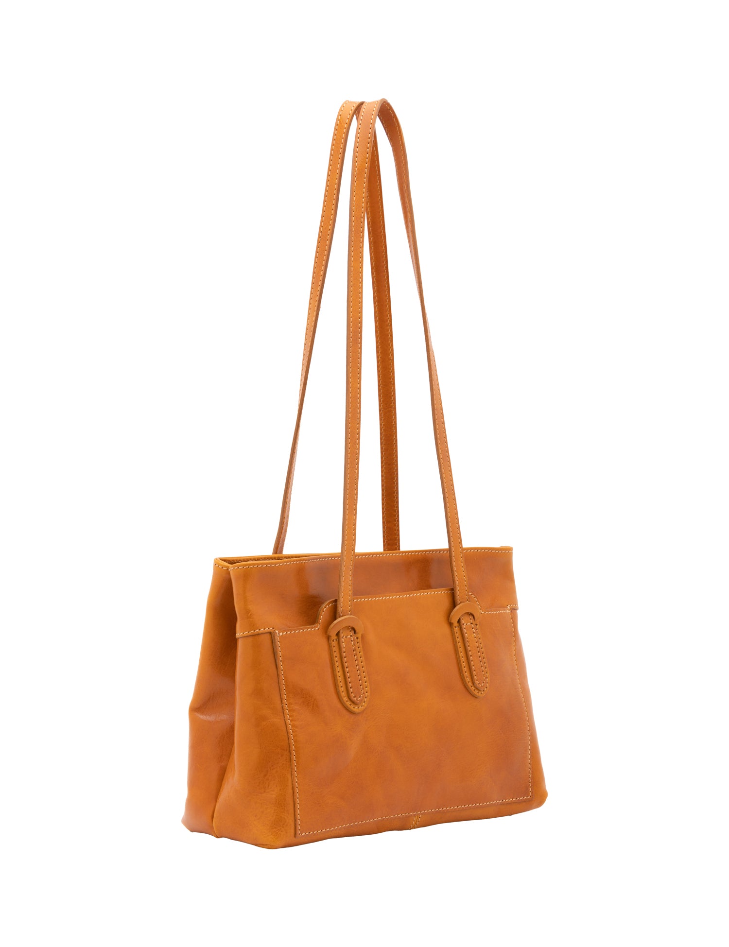 Borsa a spalla da donna Vera pelle 5520-Senape I Fratelli