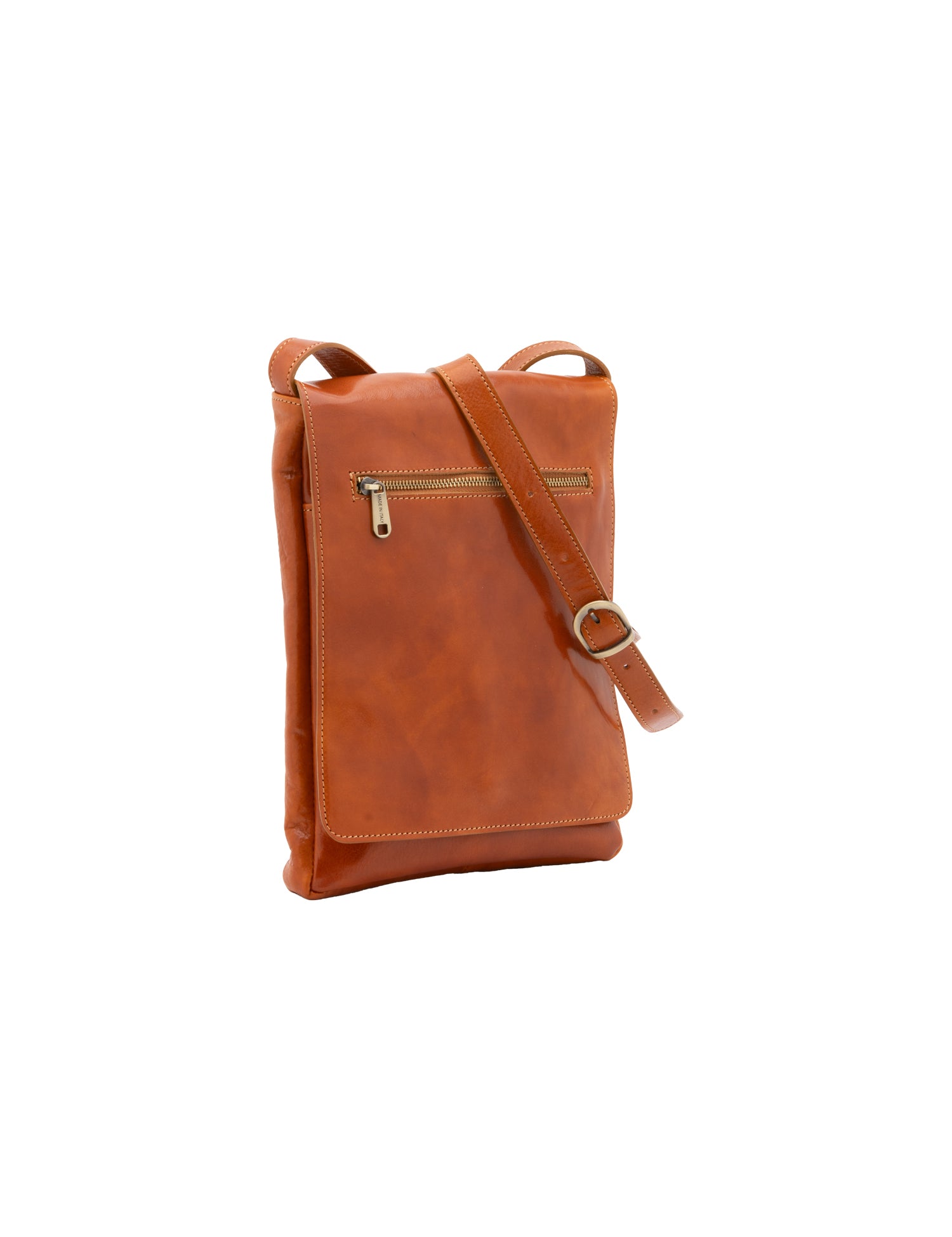 Borsa a tracolla uomo in vera pelle Made in Italy 5526-Cognac I Fratelli