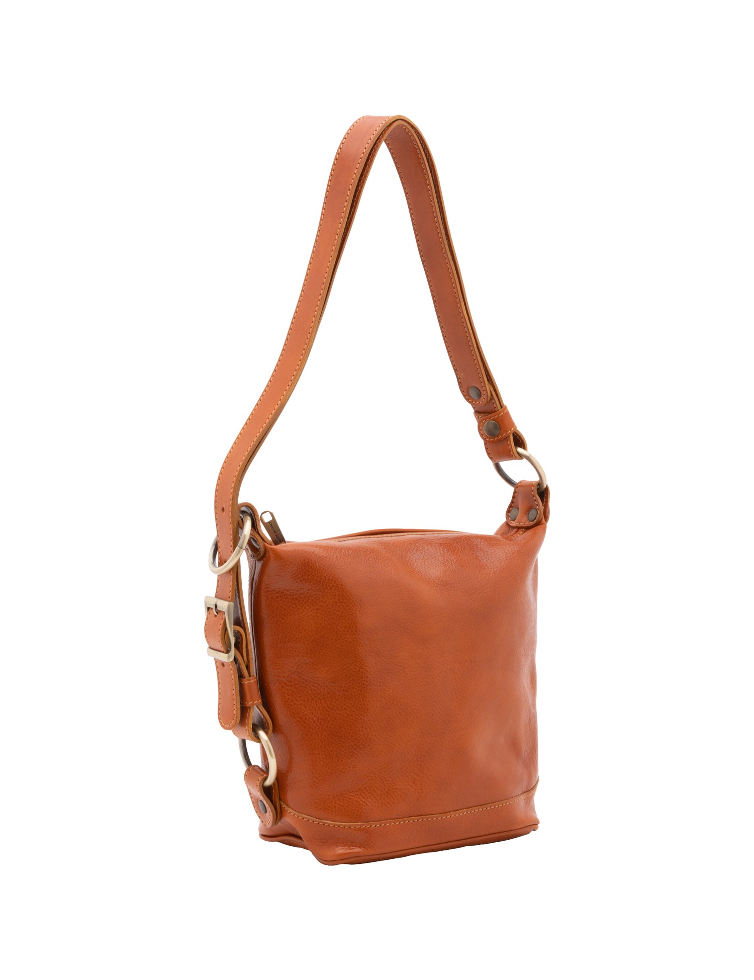 Borsa a secchiello da donna Vera pelle 5527-Cognac I Fratelli