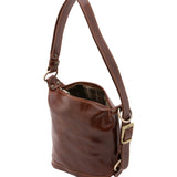 Borsa a secchiello da donna Vera pelle 5527-Marrone I Fratelli