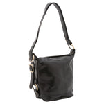 Borsa a secchiello da donna Vera pelle 5527-Nero I Fratelli