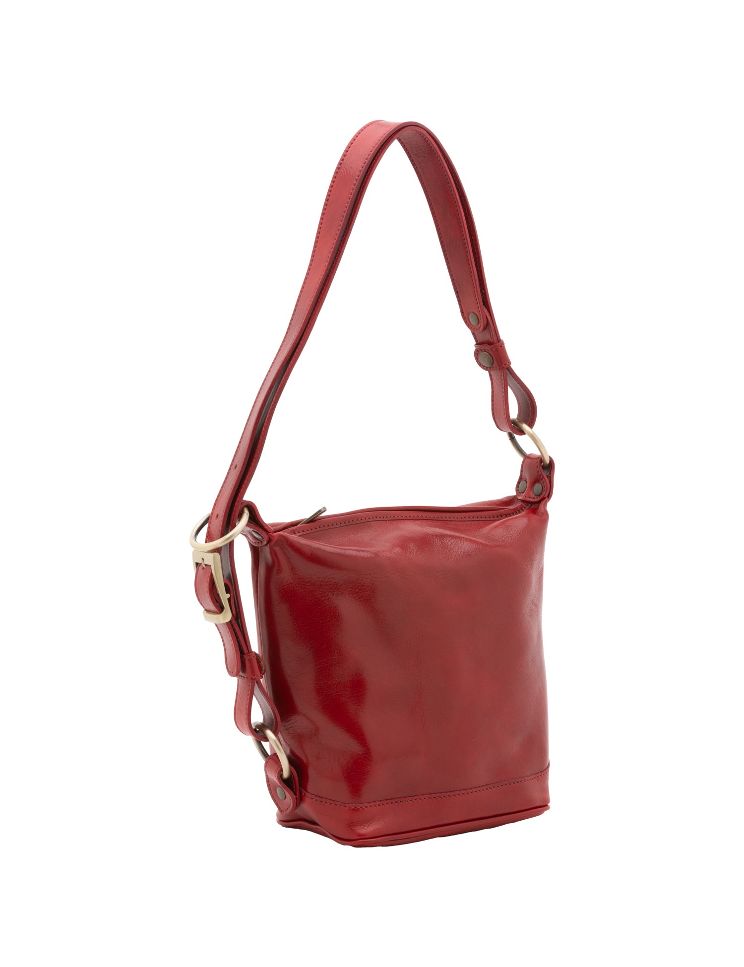 Borsa a secchiello da donna Vera pelle 5527-Rosso I Fratelli