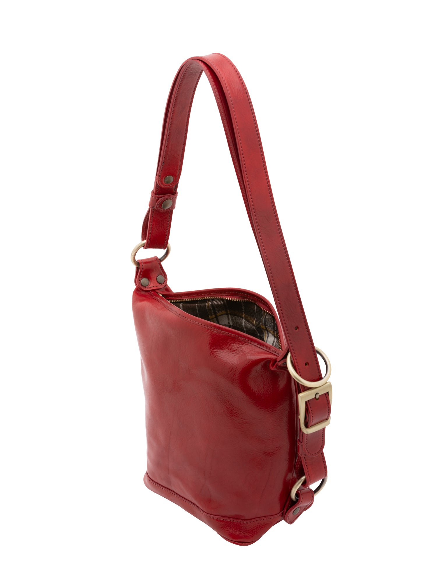 Borsa a secchiello da donna Vera pelle 5527-Rosso I Fratelli
