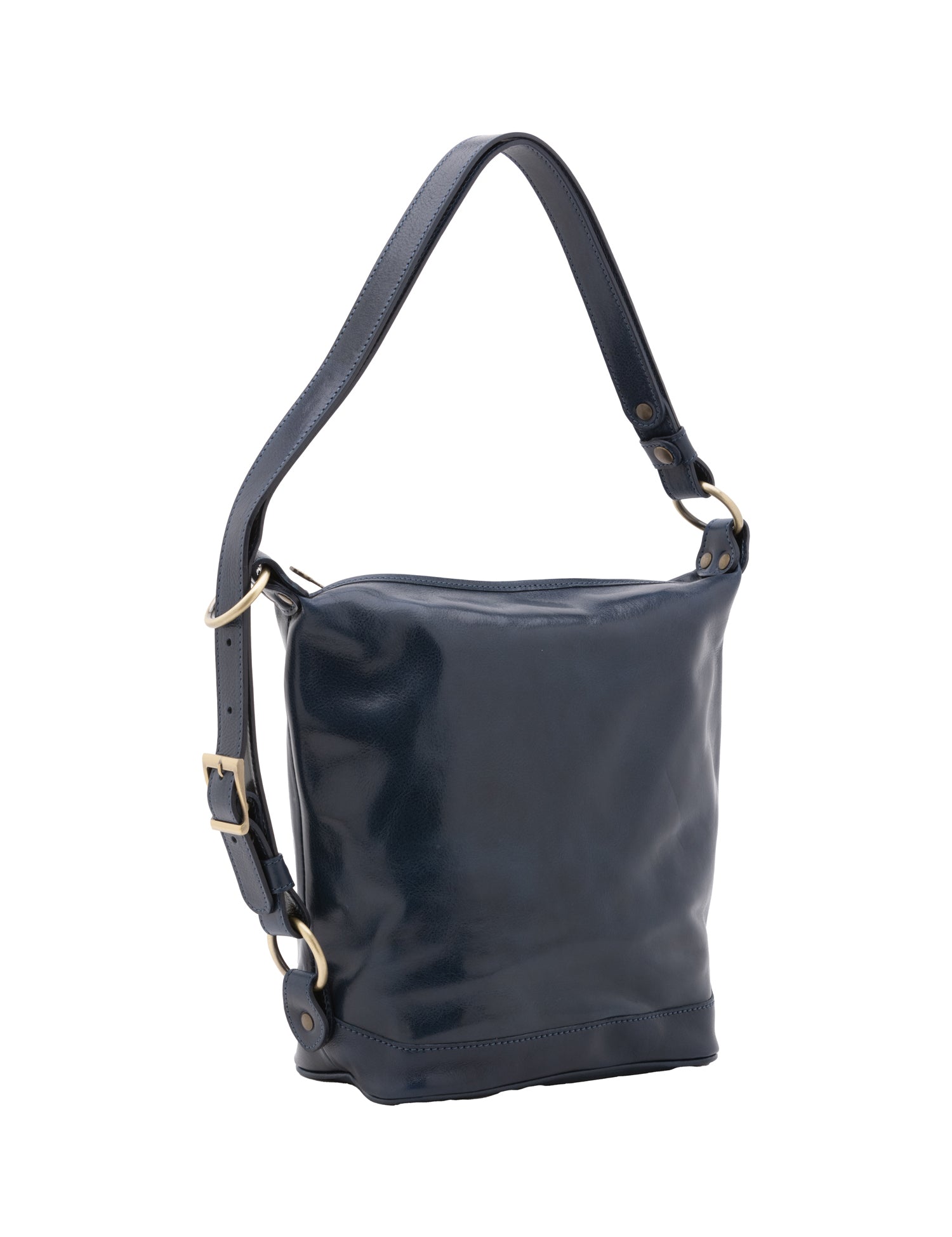 Borsa a secchiello da donna Vera pelle 5528-Blu I Fratelli