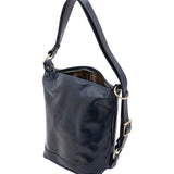 Borsa a secchiello da donna Vera pelle 5528-Blu I Fratelli