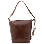 Borsa a secchiello da donna Vera pelle 5528-Marrone I Fratelli