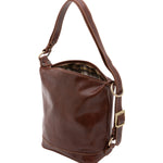 Borsa a secchiello da donna Vera pelle 5528-Marrone I Fratelli