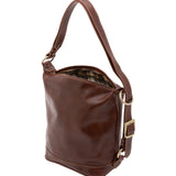 Borsa a secchiello da donna Vera pelle 5528-Marrone I Fratelli