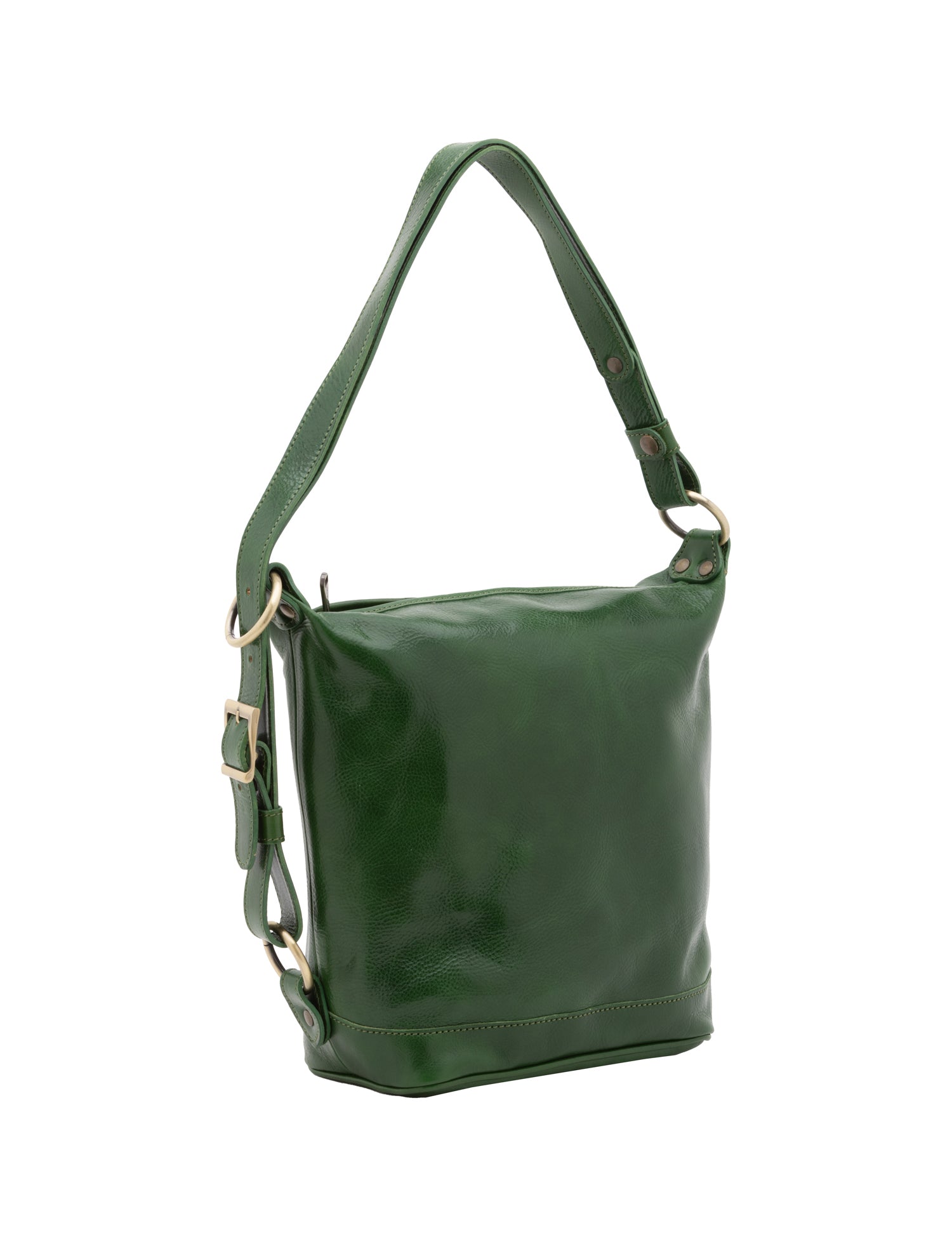 Borsa a secchiello da donna Vera pelle 5528-Verde I Fratelli