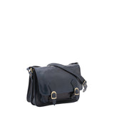 Borsa a tracolla da donna 100% vera pelle 5529-Blu I Fratelli