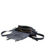 Borsa a tracolla da donna 100% vera pelle 5529-Blu I Fratelli