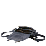 Borsa a tracolla da donna 100% vera pelle 5529-Blu I Fratelli