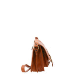 Borsa a tracolla da donna 100% vera pelle 5529-Cognac I Fratelli