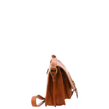 Borsa a tracolla da donna 100% vera pelle 5529-Cognac I Fratelli
