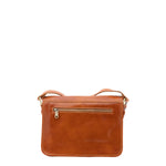 Borsa a tracolla da donna 100% vera pelle 5529-Cognac I Fratelli