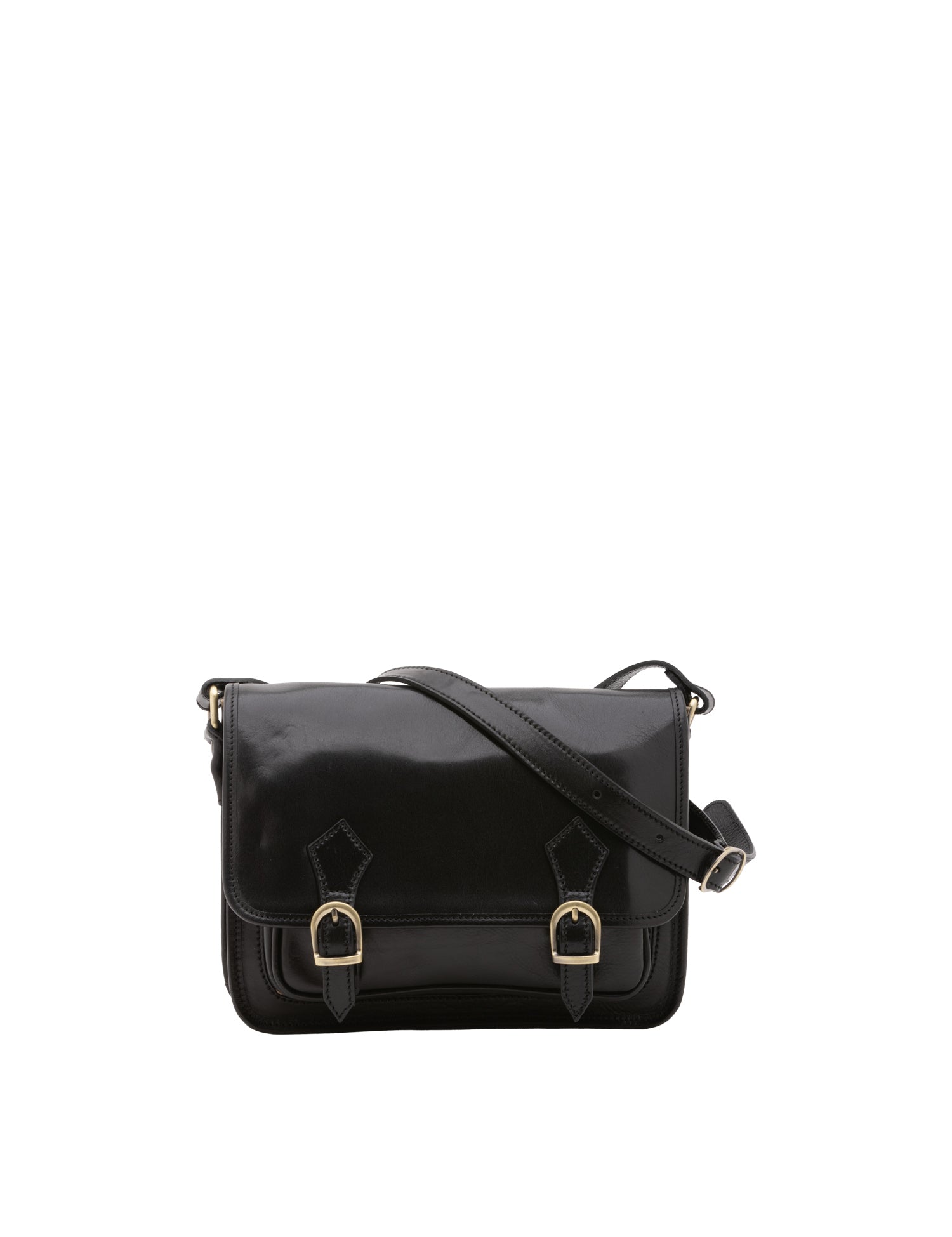 Borsa a tracolla da donna 100% vera pelle 5529-Nero I Fratelli