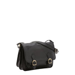 Borsa a tracolla da donna 100% vera pelle 5529-Nero I Fratelli