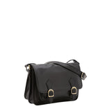 Borsa a tracolla da donna 100% vera pelle 5529-Nero I Fratelli