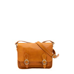 Borsa a tracolla da donna 100% vera pelle 5529-Senape I Fratelli
