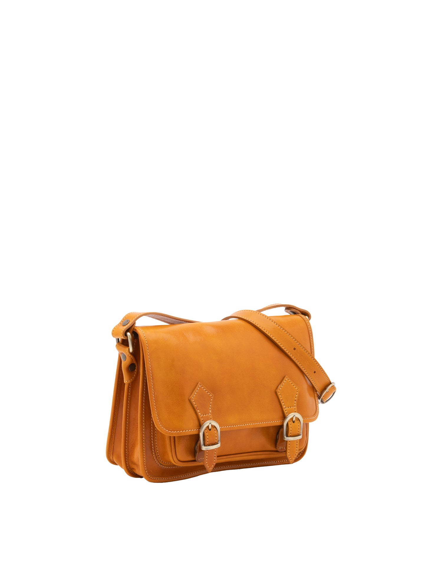 Borsa a tracolla da donna 100% vera pelle 5529-Senape I Fratelli