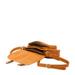 Borsa a tracolla da donna 100% vera pelle 5529-Senape I Fratelli