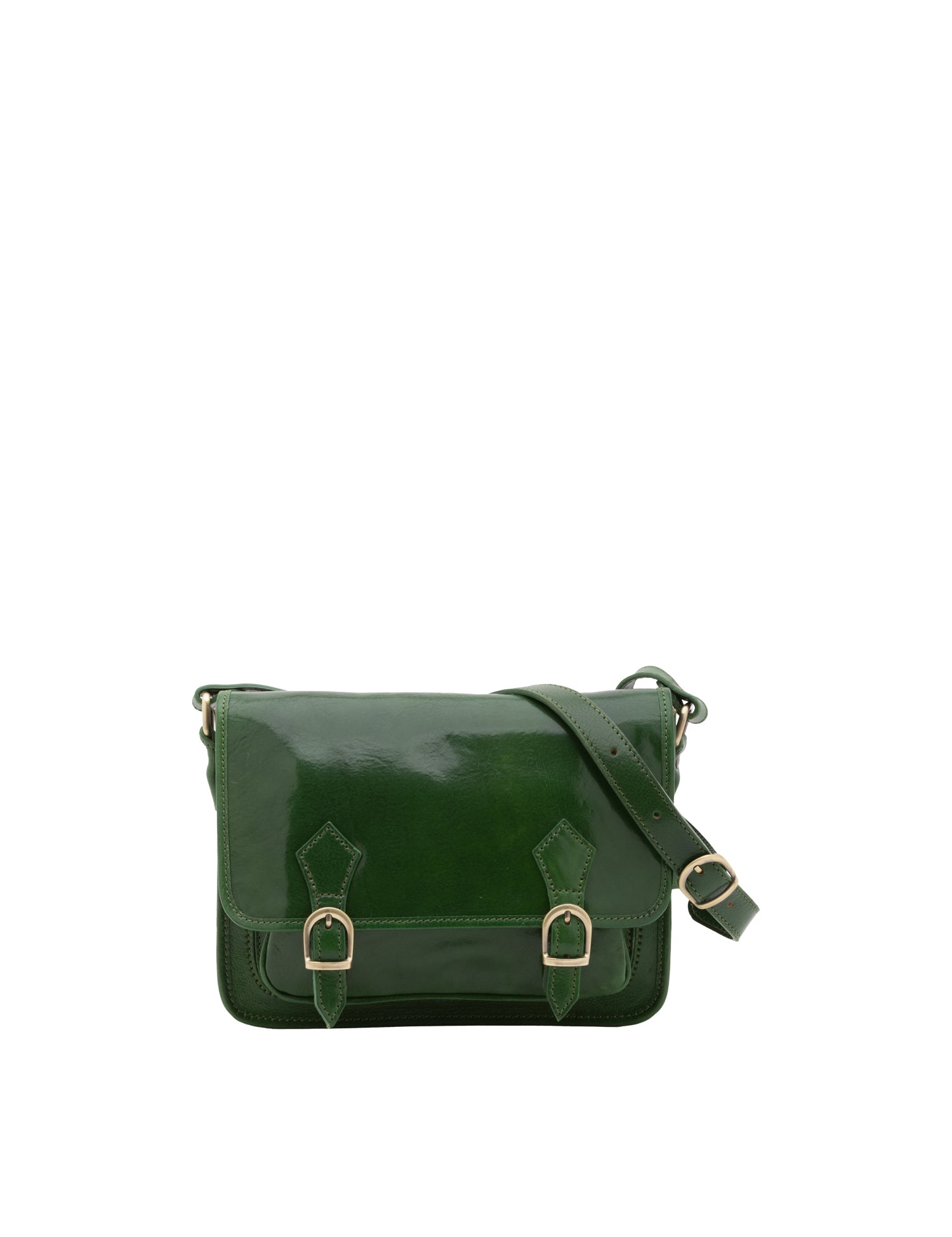 Borsa a tracolla da donna 100% vera pelle 5529-Verde I Fratelli