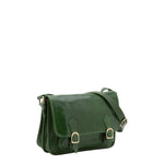 Borsa a tracolla da donna 100% vera pelle 5529-Verde I Fratelli