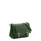 Borsa a tracolla da donna 100% vera pelle 5529-Verde I Fratelli