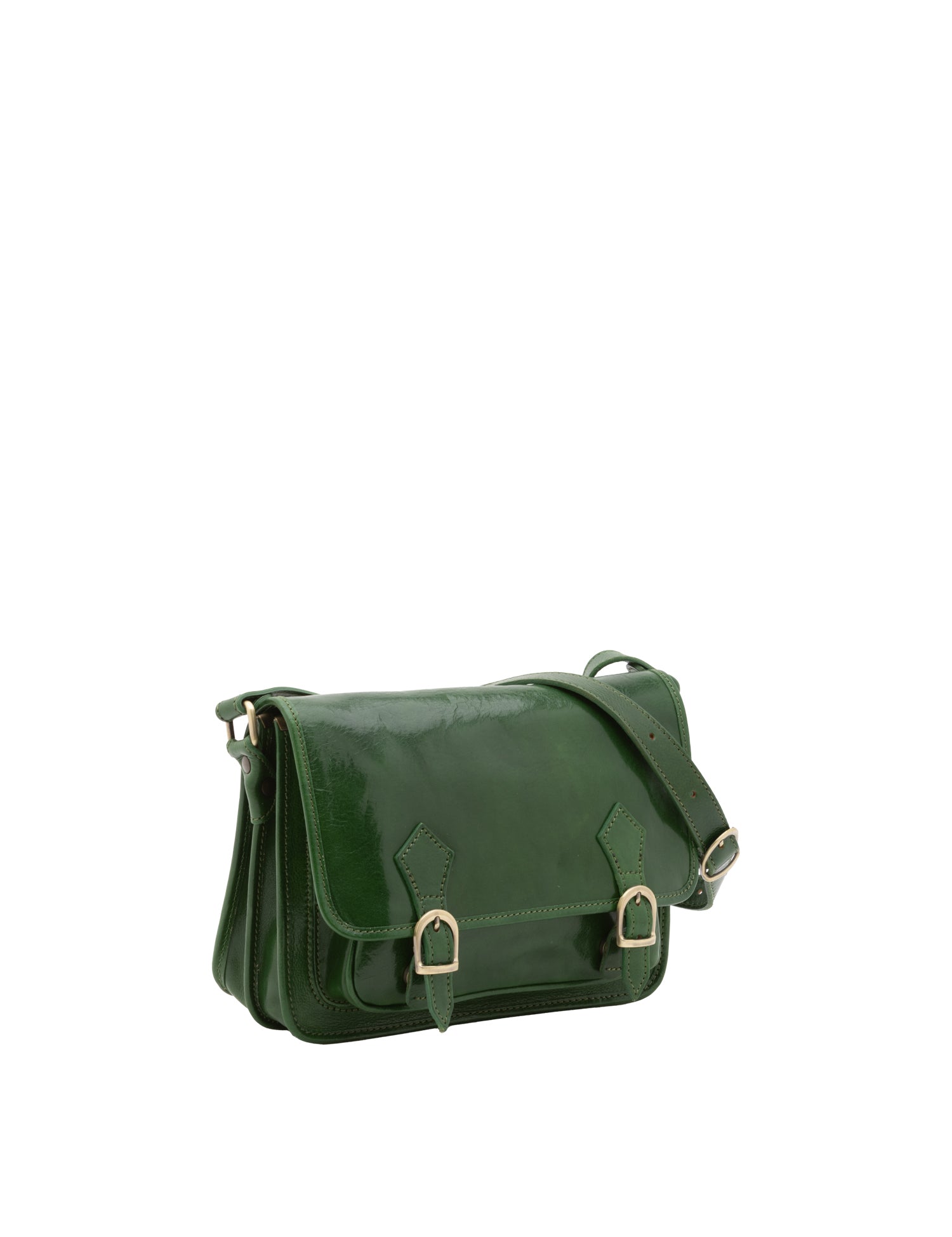 Borsa a tracolla da donna 100% vera pelle 5529-Verde I Fratelli
