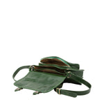 Borsa a tracolla da donna 100% vera pelle 5529-Verde I Fratelli