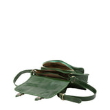 Borsa a tracolla da donna 100% vera pelle 5529-Verde I Fratelli