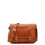 Borsa a tracolla da donna 100% pelle 5530-Cognac I Fratelli