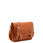 Borsa a tracolla da donna 100% pelle 5530-Cognac I Fratelli