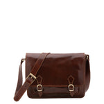 Borsa a tracolla da donna 100% pelle 5530-Marrone I Fratelli