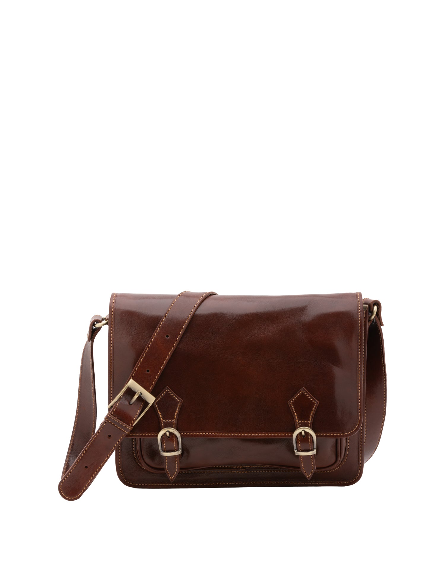 Borsa a tracolla da donna 100% pelle 5530-Marrone I Fratelli