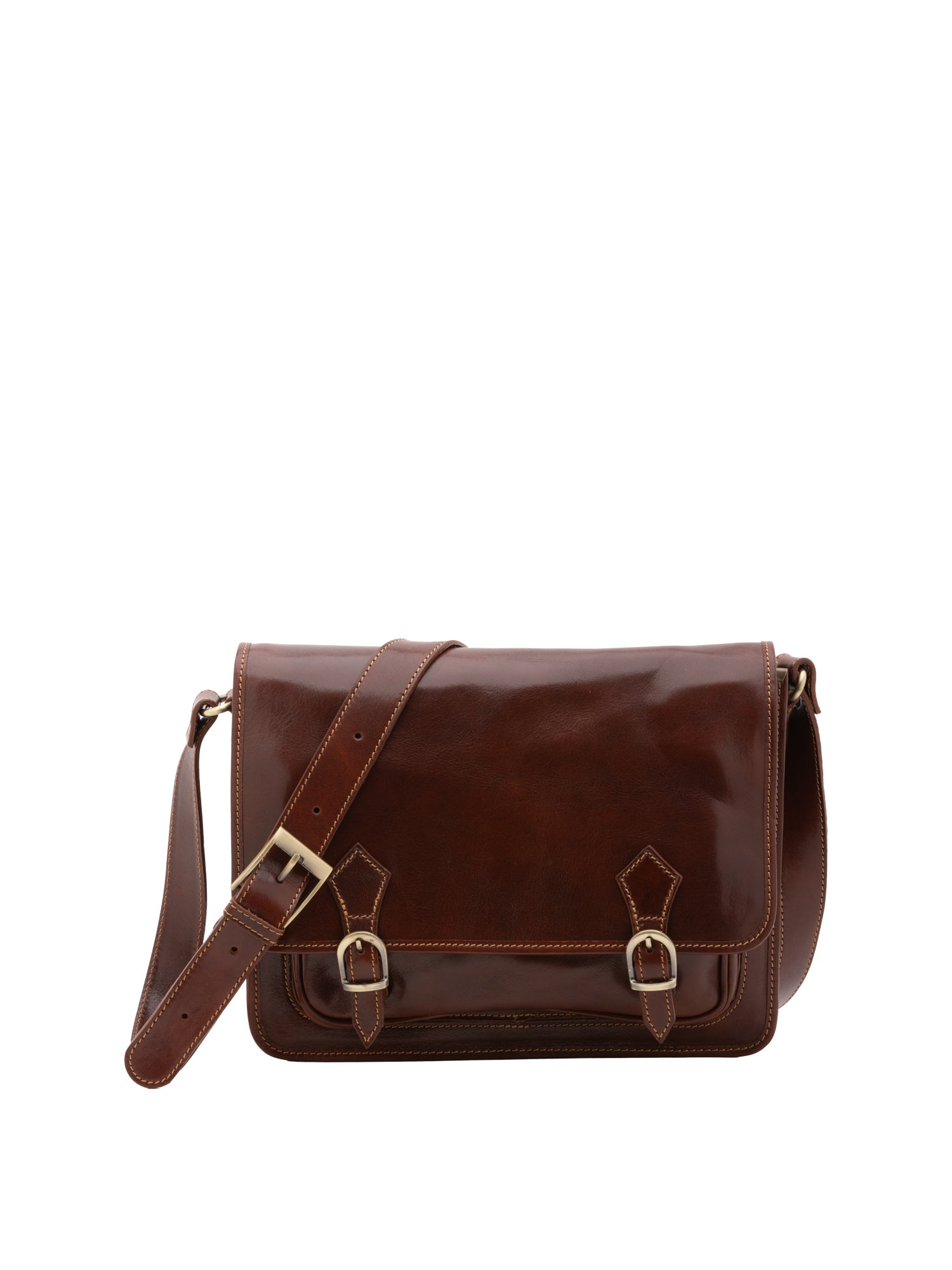 Borsa a tracolla da donna 100% pelle 5530-Marrone I Fratelli