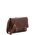 Borsa a tracolla da donna 100% pelle 5530-Marrone I Fratelli