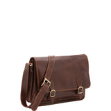 Borsa a tracolla da donna 100% pelle 5530-Marrone I Fratelli