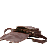 Borsa a tracolla da donna 100% pelle 5530-Marrone I Fratelli